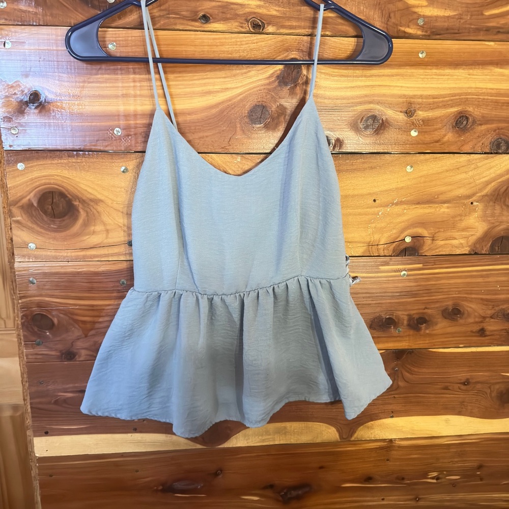 Light Blue Spaghetti Strap Blouse